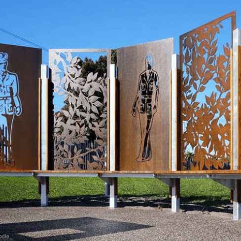 Corten perforated panels for Garden