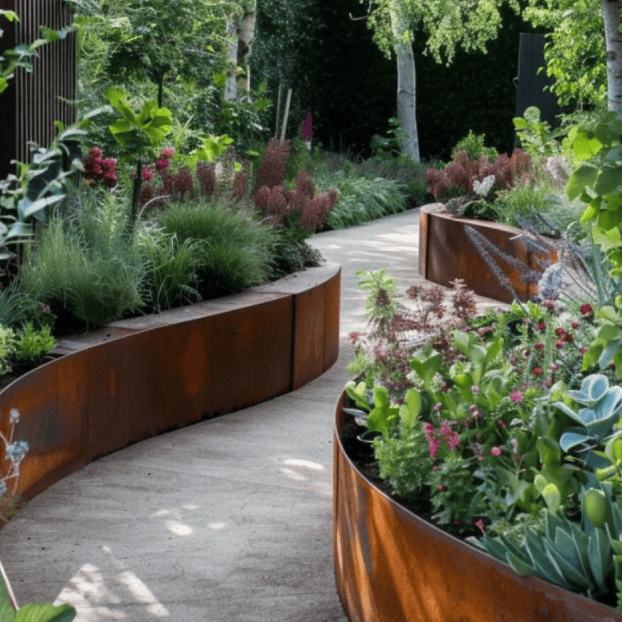 how to cut corten steel edging