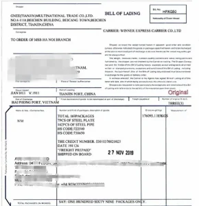 a709gr50w corten steel shipping documents