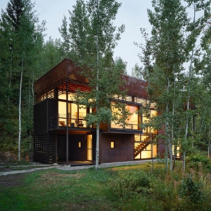 Corten Steel-Clad Home in the Forest